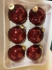 Visions by Holly Vintage  Christmas Ornaments - Red USA. 2 5/8” Diameter
