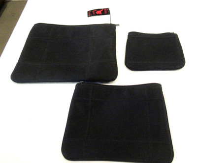 Carlos Falchi black cosmetic bags set of 3