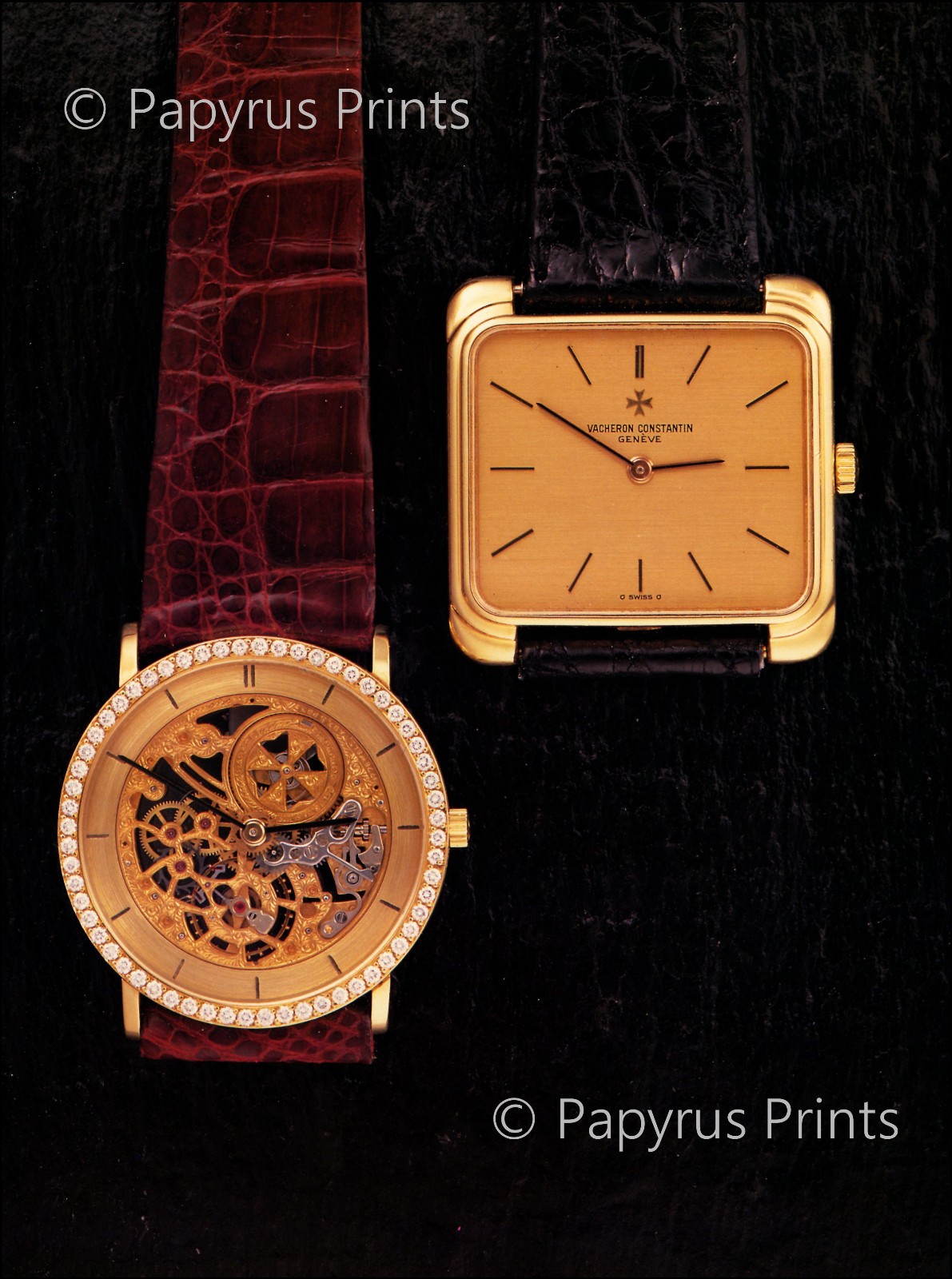1990 Vintage Print Watch ROLEX Gold Wristwatch Time Clock Pocket Timepiece