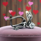 Model 1980s ! VINTAGE beautiful russian Ukraine jewelry Earrings SILVER 875 old