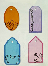Sizzix Sizzlits Die Set SMALL TAG SET 4 dies Crescent Oval Traditional Scallop