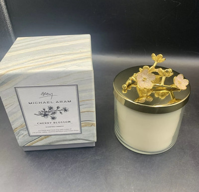 Michael Aram Cherry Blossom Candle 3-wick 13.5oz / 60hr burn Pink Gold Flowers