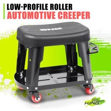 300Lbs Removable Rolling Garage/Shop Stool With Seat Cushion & Tool Tray Plate