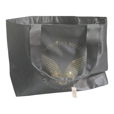Victoria Secret Weekender Tote Bag Large Black Bling Rhinestone Travel Bag