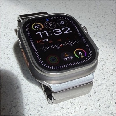 UNLOCKED Apple Watch Ultra 49mm Silver Titanium Original Stainless Steel Band