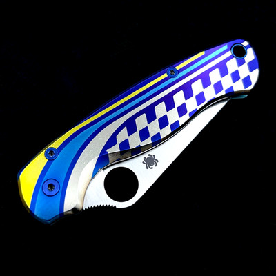 Spyderco Paramilitary 2 C81GP2 w/ Custom Titanium  Racing St. Ano w/Ti Hardware