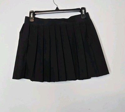 Frankies Bikinis Active Windy Pleated Skirt Mini Black Tennis Skort! M Excellent