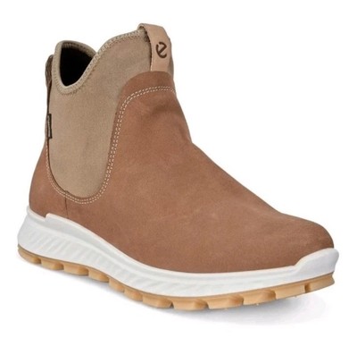 ECCO Exostrike Chelsea Gore-tex Boot Camel Yak Nubuck Women s Sz EU 40, US 9-9.5