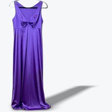 Vintage Vanity Fair Purple Satin Slip Nightgown Maxi Dress Size XS
