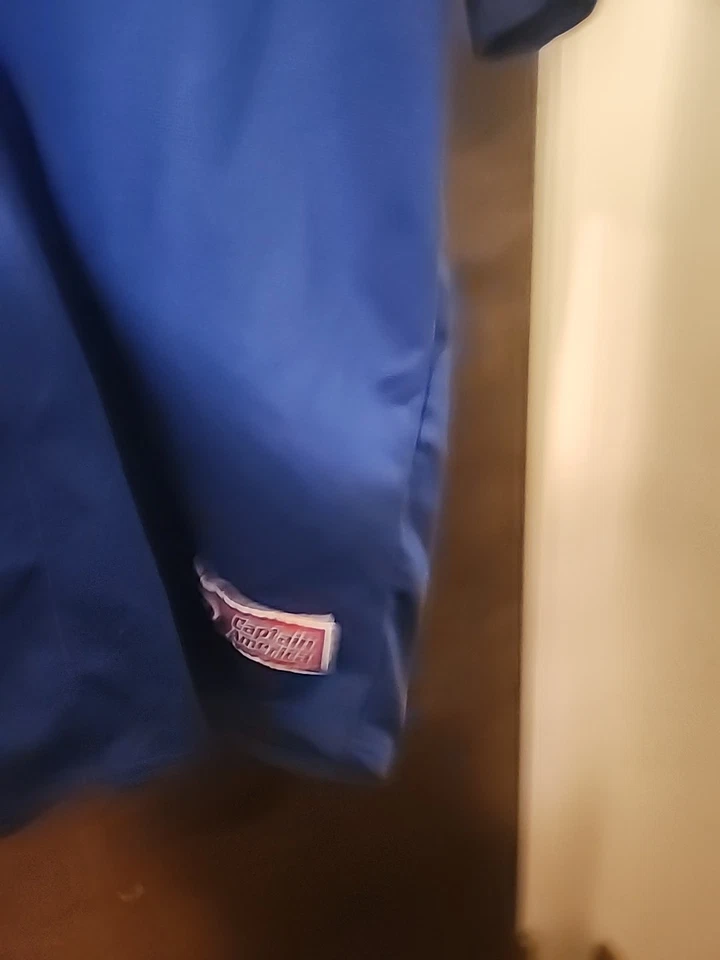 美国队长棒球服男式 S 蓝色 #41。 Marvel Shield 标志 L 码 — 第 3/4 张图片