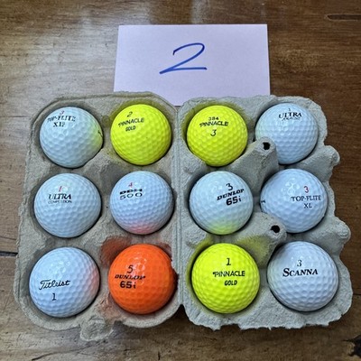Golfbälle gebraucht 12 verschiedene Top Zustand 