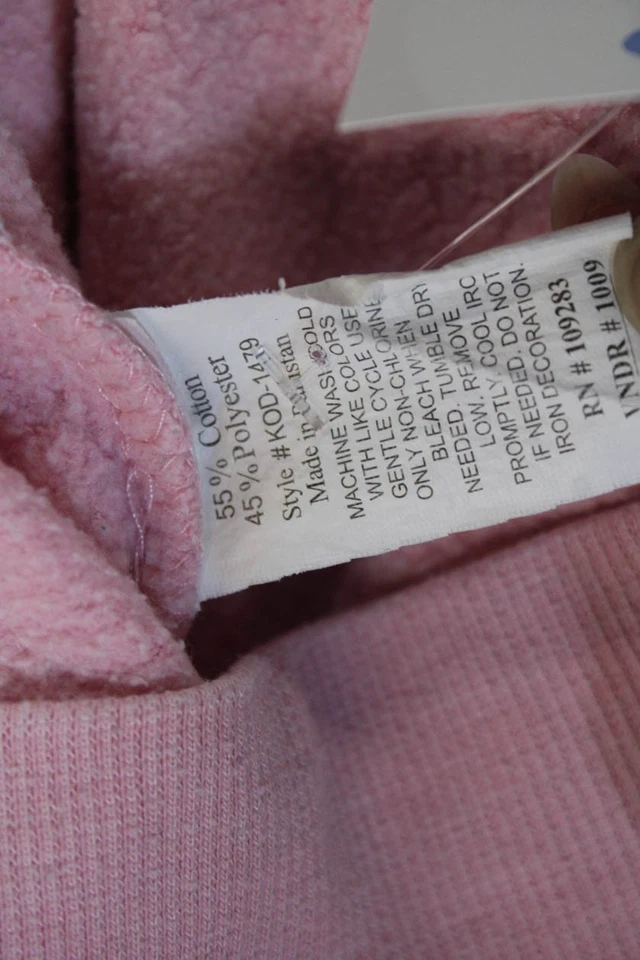 Moletom com capuz vintage Havana infantil meninas zíper completo rosa algodão tamanho 16 - Imagem 4 de 4