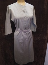 Vintage 1950's Gray Cotton Day Dress by R K Originals Size Medium