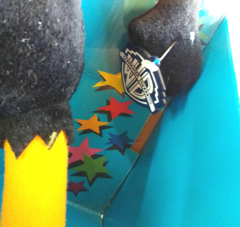 Плюшевая винтажная классическая коллекция Warner Bros. Daffy Duck Looney Tunes 1995 новая из старых запасов - Изображение 2 из 4