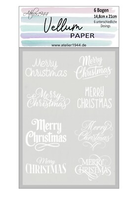 Vellum Paper-6 Blatt-A5-Transparentpapier-Pergamentpapier-Weihnachten-80061
