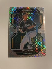 2022 PANINI PRIZM DRAFT PICKS WILL RUDY CHECKERBORAD PRIZM /35 PDP162 BREWERS