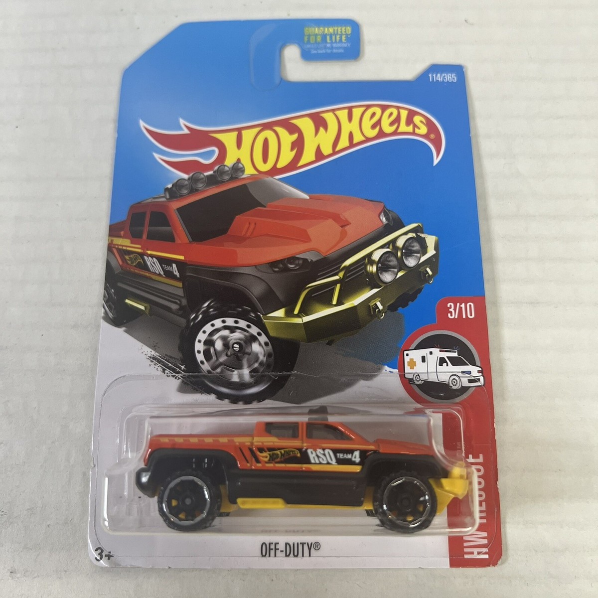 Hot Wheels EMERGENCY PURSUIT ピックアップトラック Hot Wheels HW Rescue Off Duty 3/10 Orange Pickup Truck 114/365 RSQ