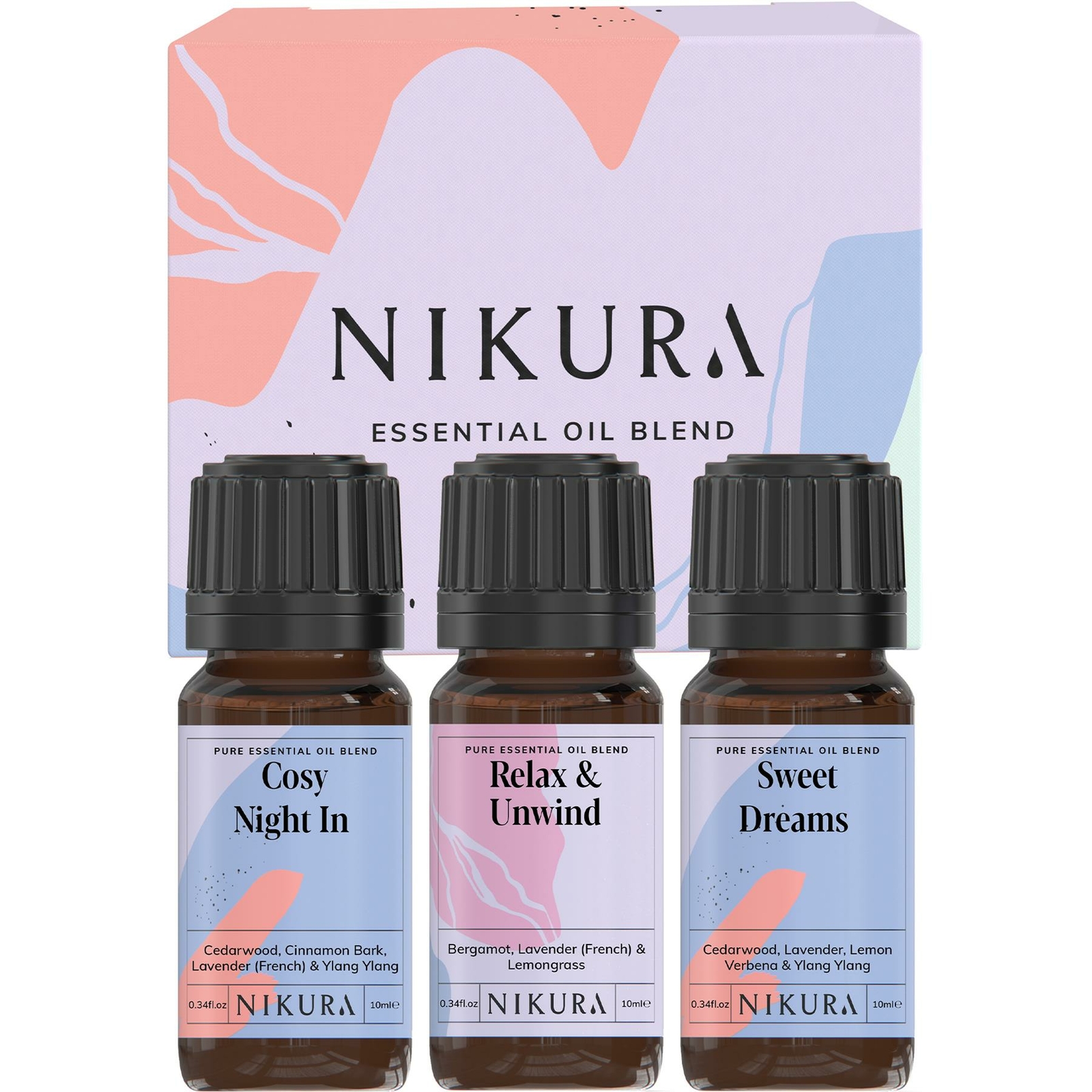 Nikura | Cosy Night In, Relax & Unwind & Sweet Dreams Essential Oil Blends