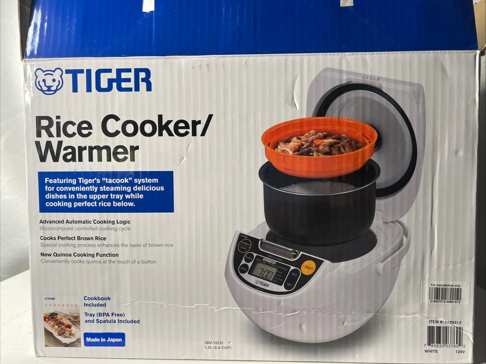 🔥Tiger (JBV-10CU) 5.5-Cup Micom Rice Cooker & Warmer - New