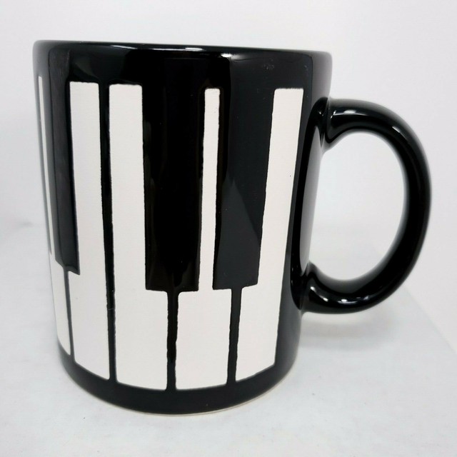 Vintage Black Piano Key Keyboard Mug Miscellaneous Mugs by