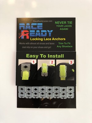 12 Race Ready...Locking Lace Anchors...Never Tie Your Shoes Again!..Easy Install
