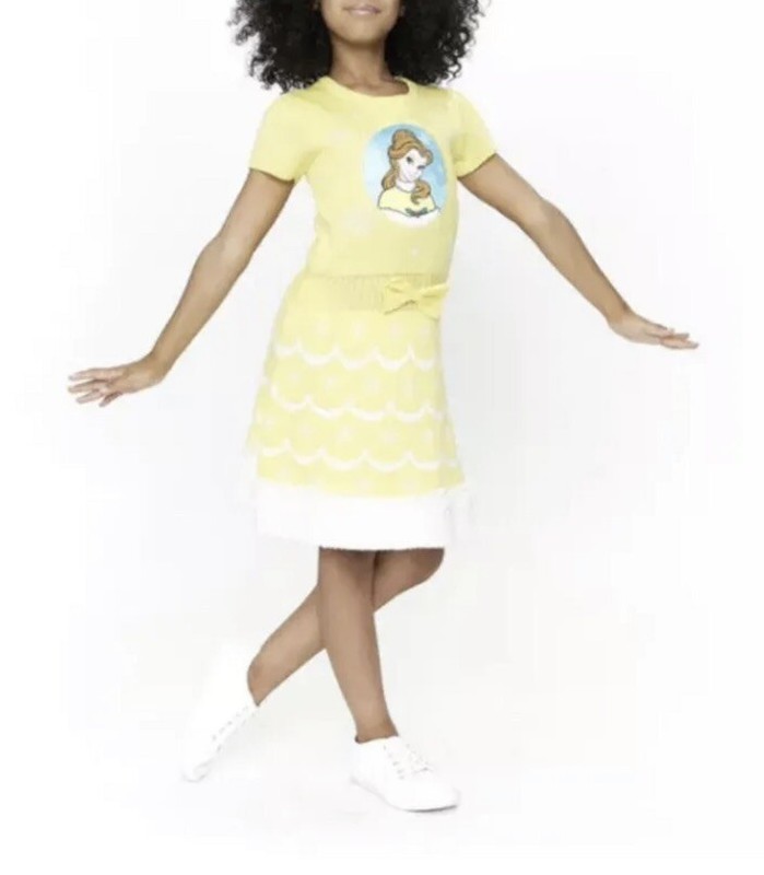 Disney’s Princess Girl’s Yellow Sweater Dress Size Small (6-6X) NWT