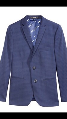 DKNY big Boys Mini Check Print Blazer Suit Jacket 10R Christening