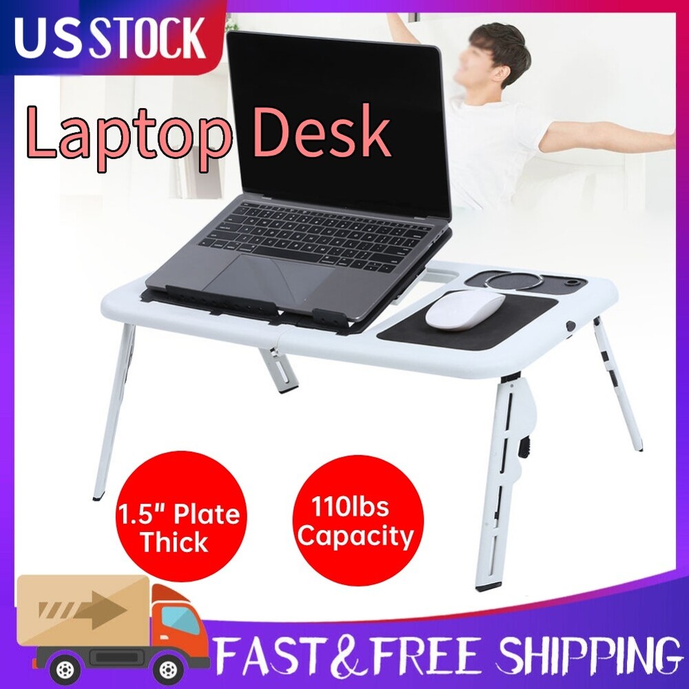 Foldable Adjustable Laptop Stand for Desk Lap Bed Sofa Portable Work Tray