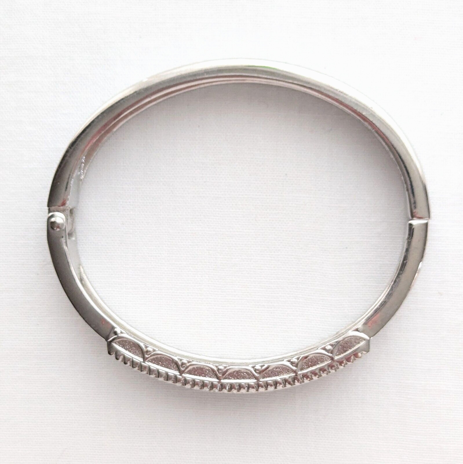 Hinged Bangle Bracelet Channel Set Rhinestone Sta… - image 2