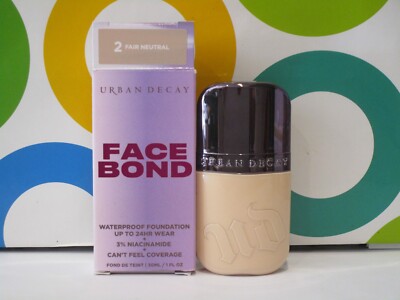 URBAN DECAY ~ FACE BOND WATERPROOF FOUNDATION UP TO 24 HR ~ # 2 FAIR NEUTRAL