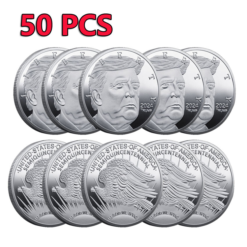 50PCS President Donald Trump 2024 Medal Collectible Commemorative Coin Liberty