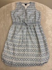 Womans Geometric Blue Fit  Flare Dress Size SMALL