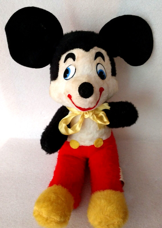 Vtg 14" WDP Disney California Stuffed Toys Button Eye 1960s Mickey Mouse Plush