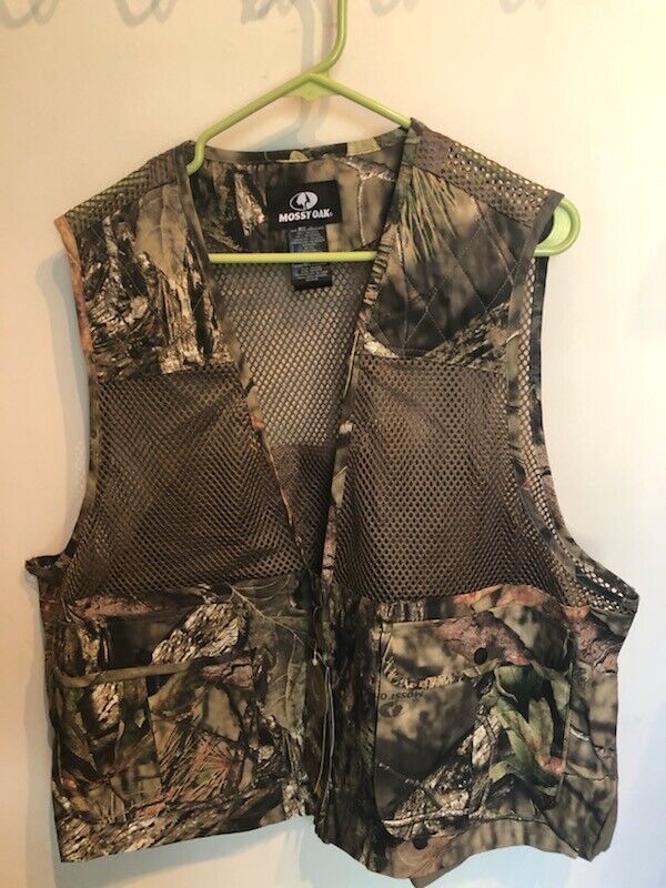Mossy Oak Break-Up Country Camo Lined Game Pouch Hunting Dove Vest  M/L NWT