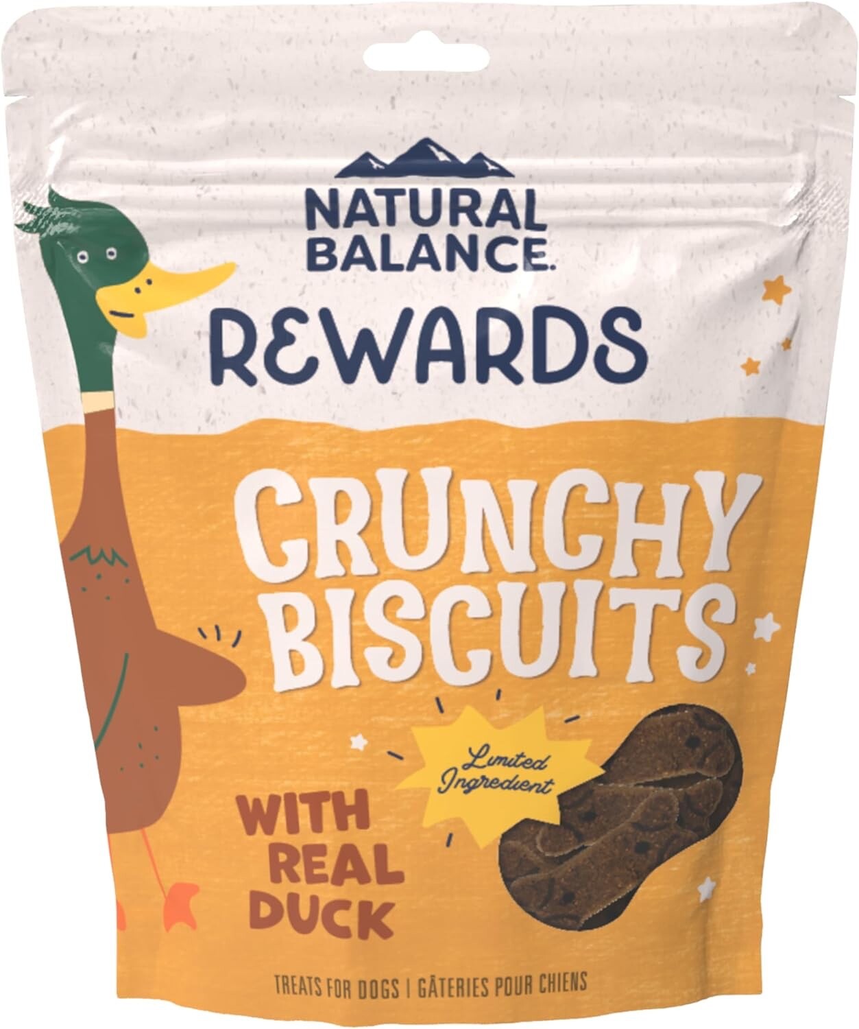 Natural Balance Rewards Crunchy Biscuits, Duck, Grain-Free Dog Treats 