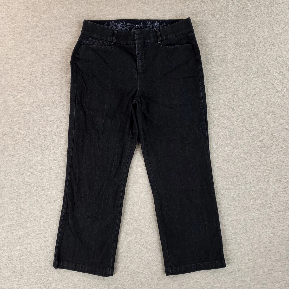 JM Collection Womenu0026#039;s Jeans Sz 12 Petite Short Trouser Style Dark Wash  | eBay