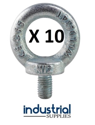 10 x Rated Lifting Eye Bolt Threaded Ring Lifting -Tie Down