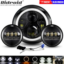 7" Halo LED Headlight & 60W Fog Lights For Harley-Davidson Electra Glide Classic