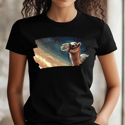T-Shirt Frauen Kamel als Astronaut Motiv Baumwolle Größe XS bis 3XL