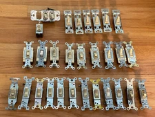 Lot 28 Leviton & Bryant Toggle Electrical Power Switches incl a 3 Switch