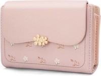 Reetee Damen GeldböRse Klein Pu Leder Zipper FäCher Rosa
