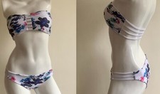 Floral Print Bandeau Bikini Set top and bottoms NEW, small medium 6 8 10 12