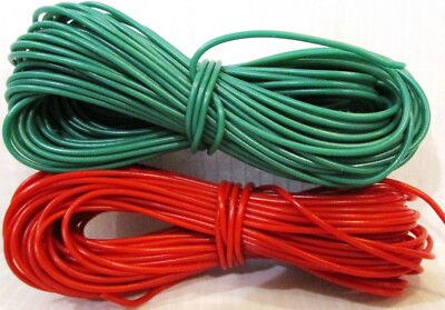 Modelleisenbahn / Eisenbahndraht 2 x 10m Rolle 16/0,2mm 3A / je 1 ROT + GRÜN