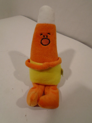 Candy Corn Plush Anthropomorphic Face arms legs Halloween Stuffed Animal 10''