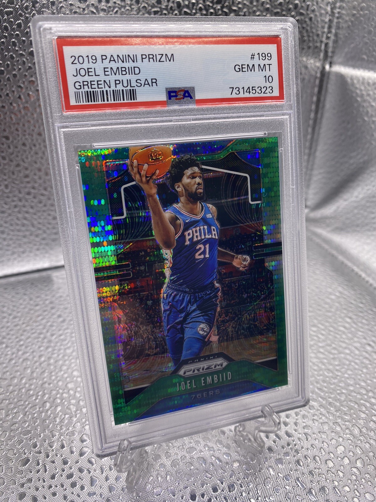 Joel Embiid 2019 Panini Prizm Green Pulsar PSA 10 Gem Mint 21/25 Pop 3