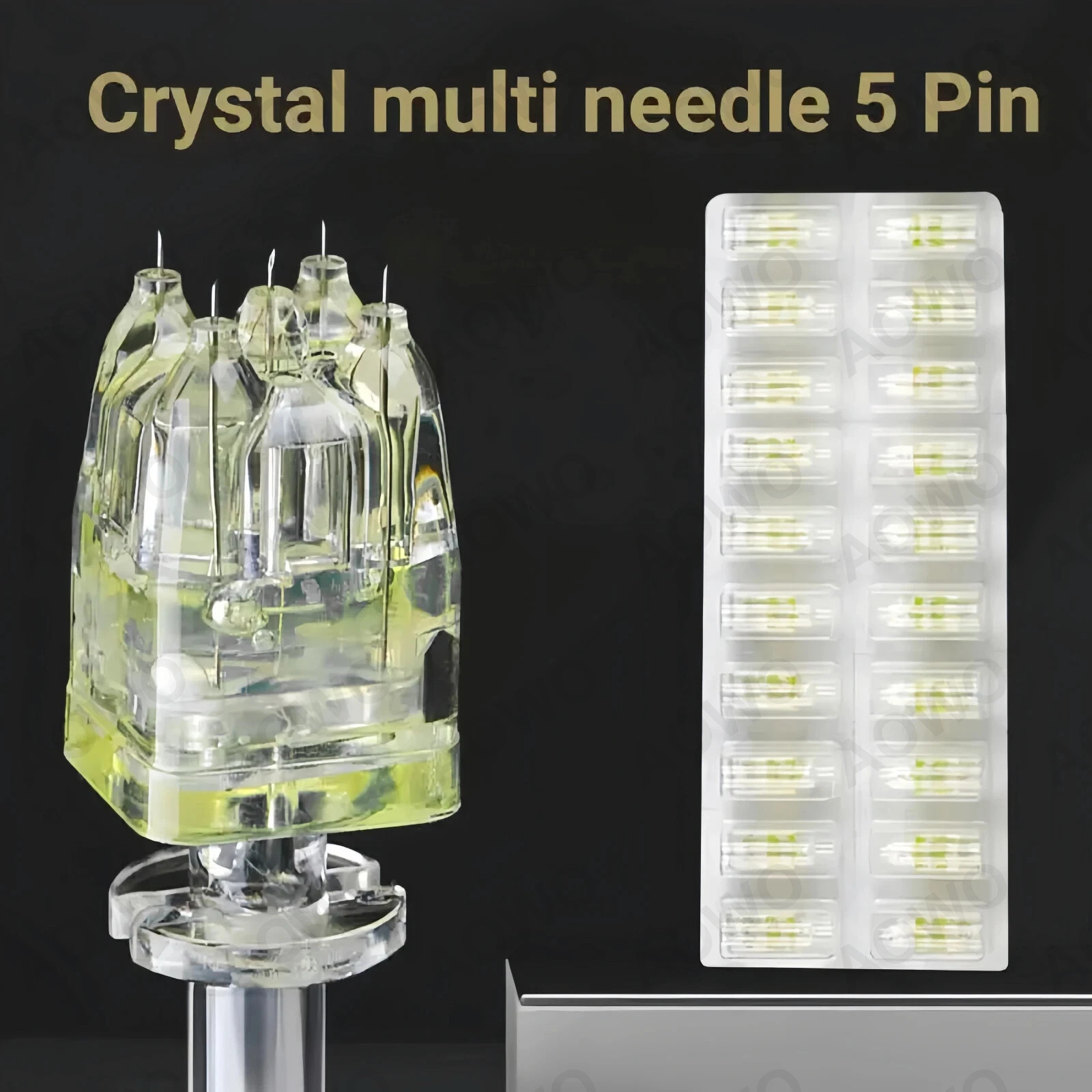5-100pc 5 Pin Crystal Multi-Tips Replace Needle For Beauty Facial Skin Care Tool