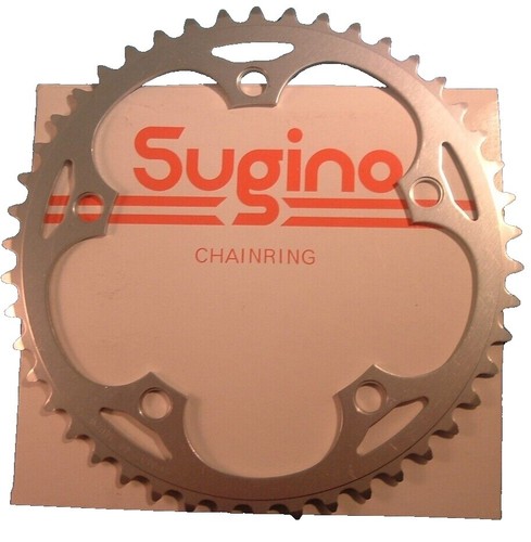 Sugino Messenger 46T Chainring 130 BCD 5-Bolt Black Alloy 46 Tooth
