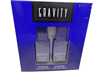 GRAVITY BY COTY 2 PC GIFT SET - TWO 1.7 OZ COLOGNE SPRAY  NEW BOXED FRESH 