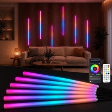  RGB Strip Lights for Acoustic Wall Panels,6 x 100 cm Flexible RGB Strip Lights 