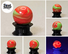 15.5mm Alley Agate CORAL marble UV MINT-